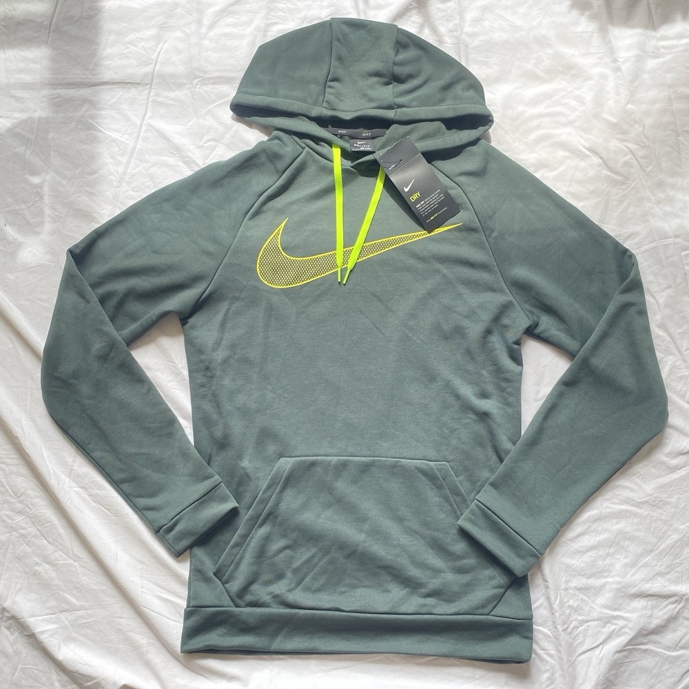 Nike Dri-Fit Men's Training Hoodie Size Small Green Pullover NWT